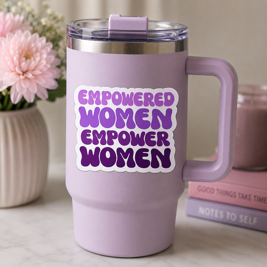 Empowered Women Empower Women Sticker – Purple Gradient Feminist Quote Decal