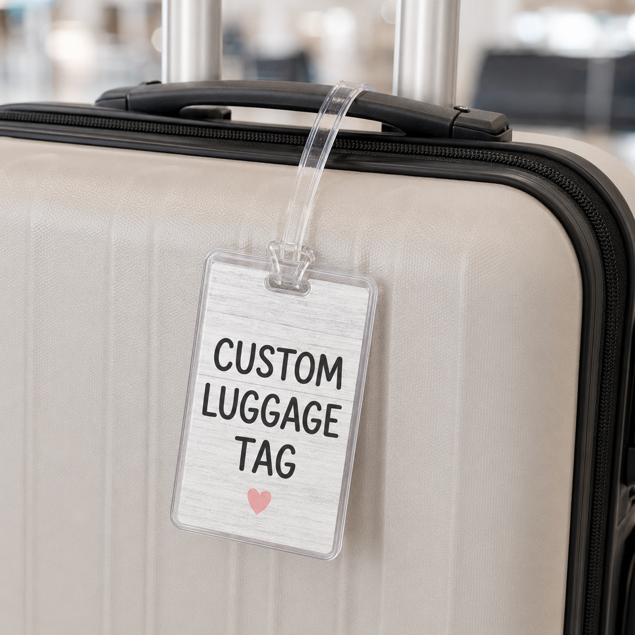 Custom Luggage Tag | Personalized Travel Tag | Clear Plastic Bag Tag with Loop
