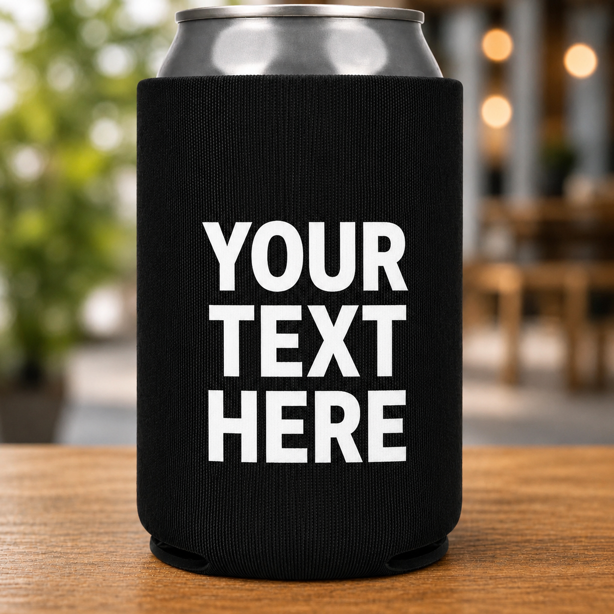 Custom Text Koozie – Personalized Neoprene Can Cooler, 4x4 Drink Sleeve, Custom Name or Phrase, Party Favor, Gift Idea