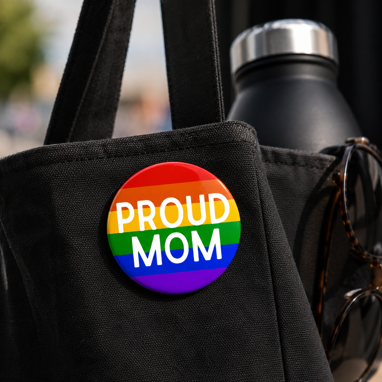 Custom Pride Family Button Pin – Mom Dad Mama Daughter Son Aunt Uncle Grandparent LGBTQ+ Rainbow Pin – 2.25” Pinback Button