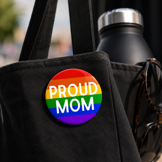 Custom Pride Family Button Pin – Mom Dad Mama Daughter Son Aunt Uncle Grandparent LGBTQ+ Rainbow Pin – 2.25” Pinback Button