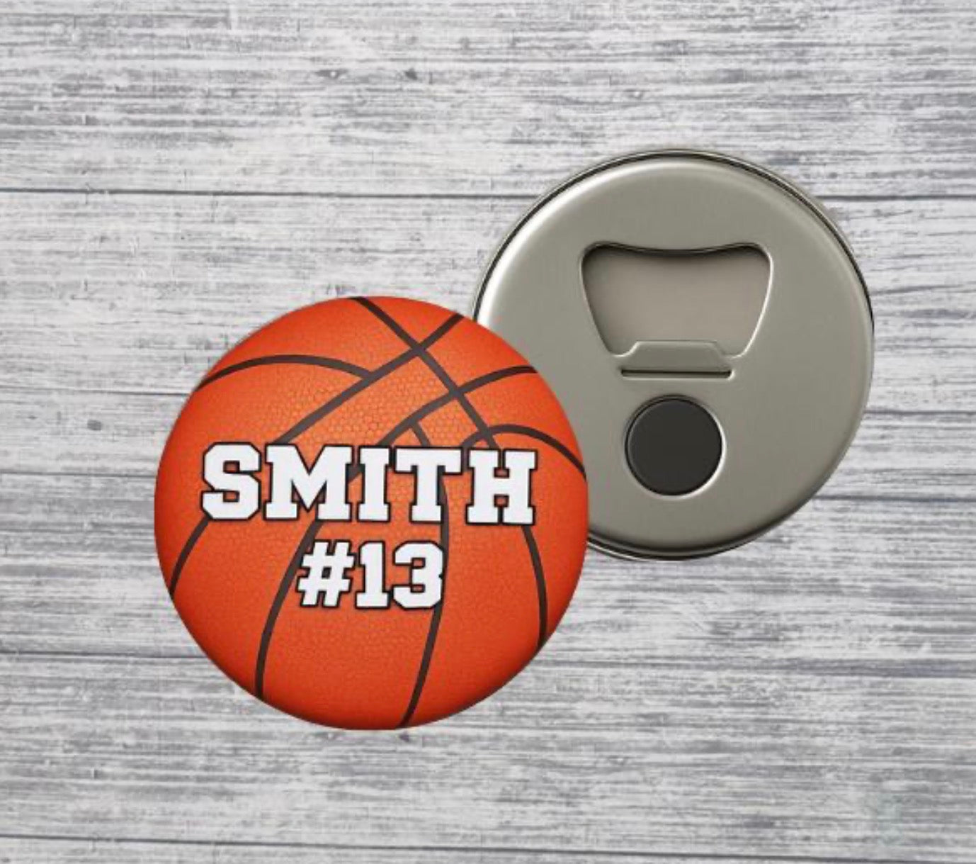 Basketball Bottle Opener Magnet Custom Personalized Name & Number