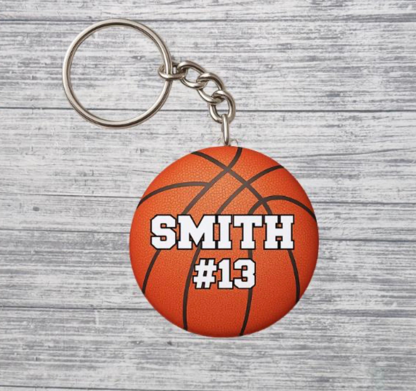 Basketball Keychain Custom Personalized Name & Number Sports Gift