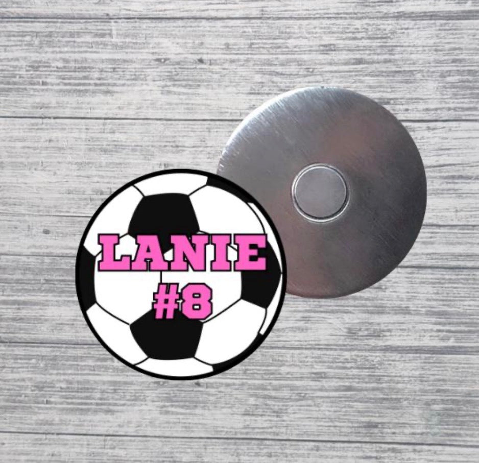 Soccer Magnet Custom Personalized Name & Number – Sports Team Gift