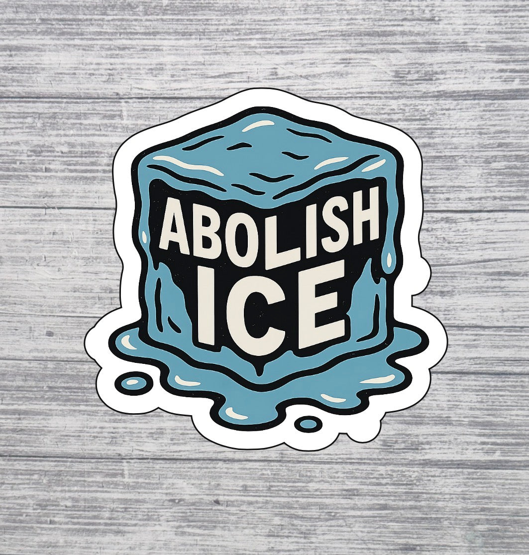 Abolish ICE Melting Ice Cube Sticker