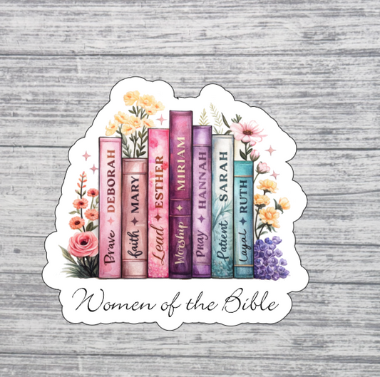 Women of the Bible Floral Books Sticker