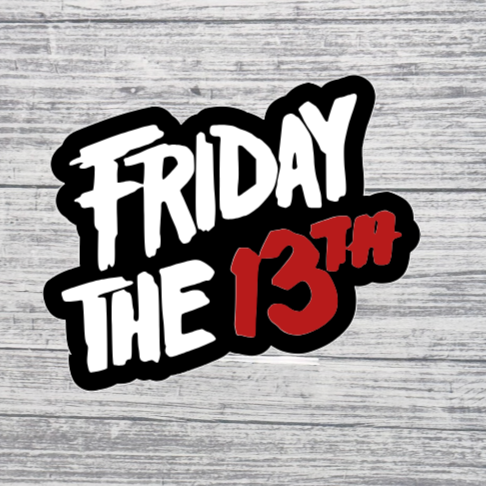Friday the 13th Sticker – Spooky Horror Text Sticker