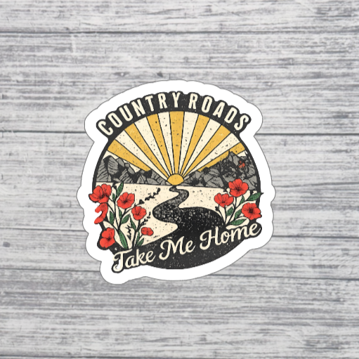 Country Roads Take Me Home Sticker