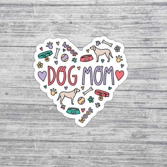 Dog Mom Heart Sticker