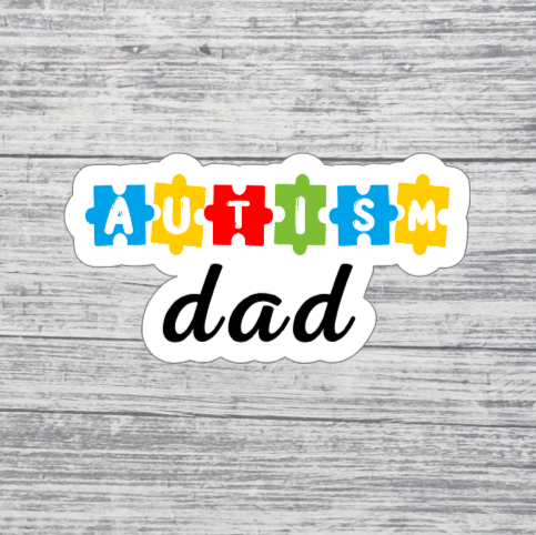 Autism Dad Puzzle Piece Awareness Sticker