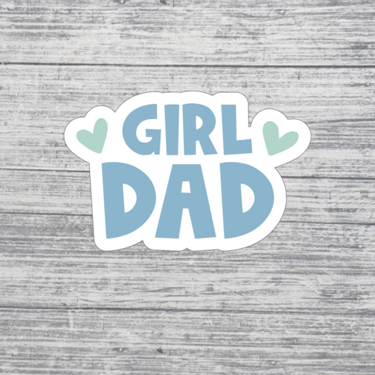 Girl Dad Blue Heart Sticker