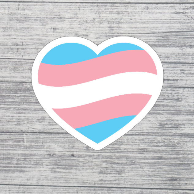 Trans Pride Heart Sticker – 3” Transgender Pride Sticker – LGBTQ+ Pride Heart Sticker