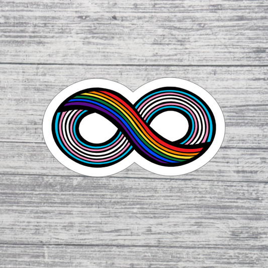 Autism Pride Infinity Sticker – 3” Neurodiversity Rainbow Infinity Symbol Sticker