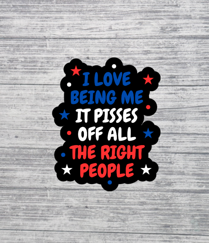 I Love Being Me Sticker – Bold Funny Confidence Sticker 3"