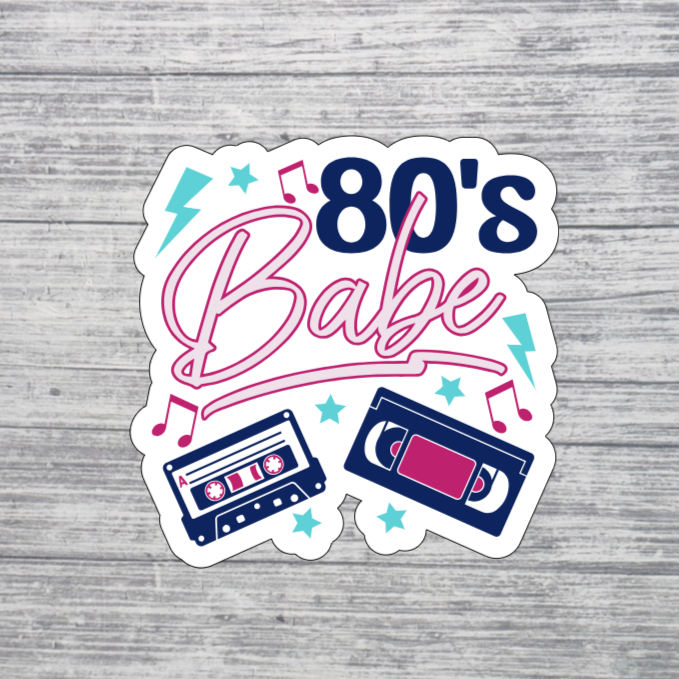 80’s Babe Sticker – Retro 80s Aesthetic Cassette & VHS Sticker 3"