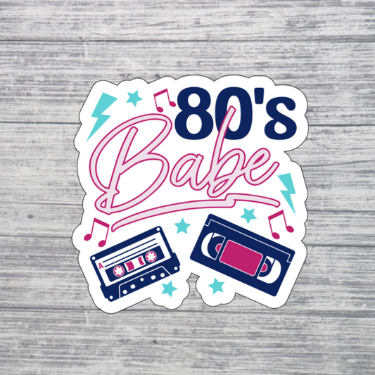 80’s Babe Sticker – Retro 80s Aesthetic Cassette & VHS Sticker 3"
