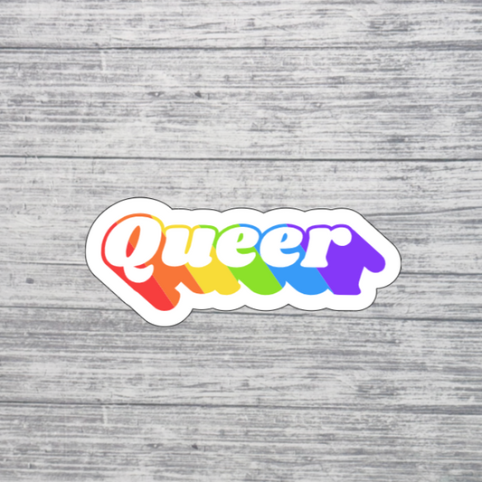 Queer Rainbow Sticker – LGBTQ+ Pride Sticker 3"
